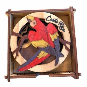 Costa Rica wood coaster set of 4 animals Pura Vida